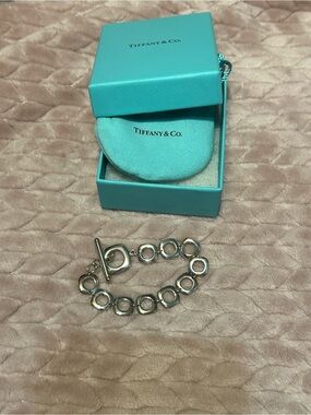 Tiffany & Co. Tiffany Cushion Square Link Toggle Bracelet Silver .925